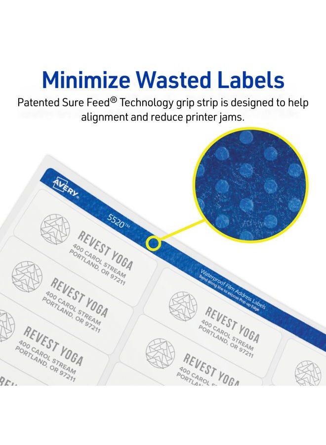 AVERY Waterproof Labels with UltraHold Permanent Adhesive, 2" x 4", 500 Labels for Laser Printers (5523) - Image 5